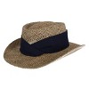 CTM Men's Straw Gambler Hat with Hatband - 2 of 3