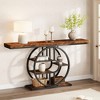 55'' Console Table for Entryway, Industrial Sofa Table, 5-Tier Accent Table with Circle Storage Shelves for Living Room, Hallway - 4 of 4