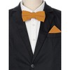 INSPIRE CHIC Men's Velvet Solid Color Adjustable Pre-Tied Bow Tie Pocket Square Set 2 Pcs - 4 of 4