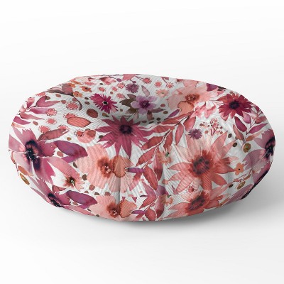 Ninola Design Rustic Flowers Organic Holiday Round Floor Pillow - Deny Designs