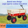 Steel Garden Cart Utility Wagon 176 LBS Large Loading Capacity Metal Garden Wagon All Terrain Pulling Cart With Wood Railing - 4 of 4