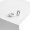 Girl's Cascading CZ Heart Hoop Sterling Silver Earrings - In Season Jewelry - 4 of 4