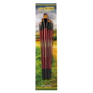 Creative Mark Ebony Splendor Short-Handled Synthetic Sable Paint Brush, Filberts, Teijin Multi-Filament Hair, Handcrafted Synthetic Paint Brushes for - 1 of 4