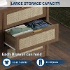 53" Rattan 6-Drawer Wooden Dresser with Gold Handles, Smooth-Glide Modern Chest, Farmhouse TV Stand for Bedroom, Living Room - 4 of 4