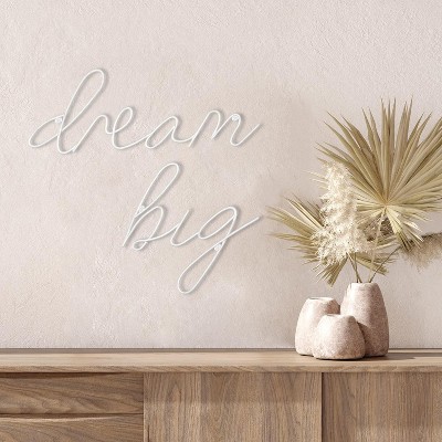 White Iron Dream Big Metal Line Art Wall Sculpture