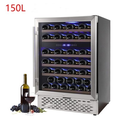 Wine Cooler Refrigerator 2 Zone Glass Door Fridge Touch Control