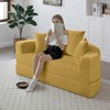 Queen-Size Corduroy Convertible Adjustable Futon Sofa Couch Bed with Multi-Functional Design - 4 of 4