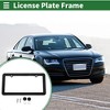 Unique Bargains License Stainless Steel with Screws Caps 2 Round Hole Wide Frame - 2 of 4