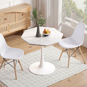 Sapphtopaz Octagonal Modern Coffee Table for Living Room, MDF Top & Metal Frame Center Table with 220 lbs Capacity, Stylish Living Room Table - 1 of 4