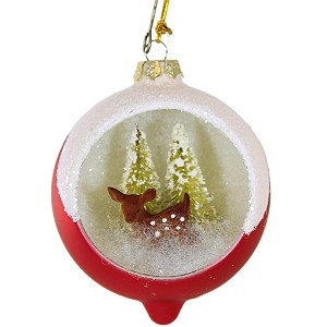 Bethany Lowe 3.75 In Retro Deer Indent Ornament Christmas Snow Scene Tree Ornaments - 1 of 3