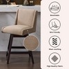 Hyleory Set of 2 Elegant Fabric Bar Stools with Solid Wood Frame - 4 of 4