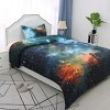 PiccoCasa Polyester Galaxies All-season Reversible Comforter & Pillowcase Sets Galaxies 2 Pcs Twin Blue - 2 of 4
