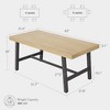Industrial Dining Table for 4-6 People, 63" Long Wooden Kitchen Table with Sturdy Metal Frame & Natural Wood Finish - Seats 4 Rectangular - 2 of 4
