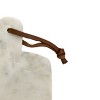 White Marble Serving Board with Faux Leather Loop by Foreside Home & Garden - 3 of 4
