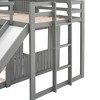 NicBex Fendi Twin Over Full Bunk Bed with Ladder Slide and Safety Guardrail Gray - image 2 of 4