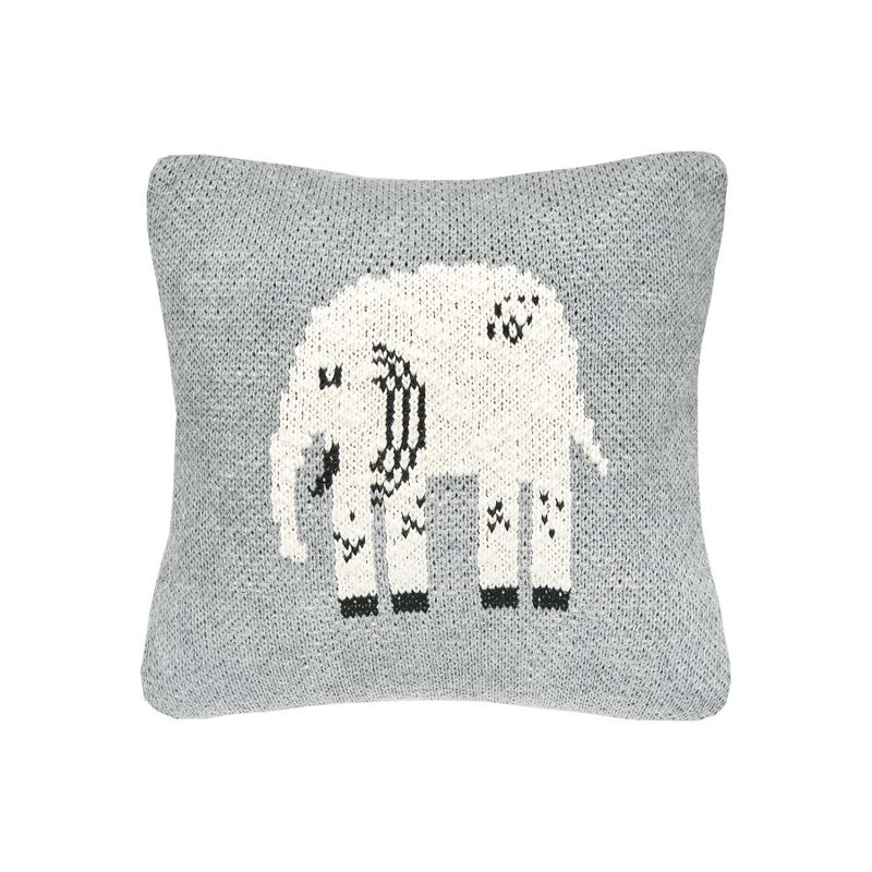 C&F Home 10" x 10" Elephant Knitted Throw Pillow, 1 of 5