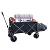 INFURNIC Wheelbarrows And Lawn Carts Extra Long Collapsible Wagon, Collapsible Folding Wagon, Foldable Beach Wagon, Black, 49.02"*22.05"*35.04" - 4 of 4