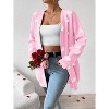 Heart Cardigan Sweater for Women Oversized Valentine Cardigan Cute Love Print Open Front Knit Sweaters Coat with Pockets - 2 of 4