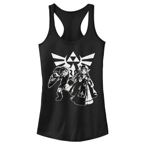 Juniors Womens Nintendo Legend of Zelda Triforce Link Racerback Tank Top - 1 of 4