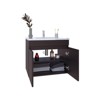 SEVOBAL Bathroom Vanities 23.2 Inch Floating Double Door Vanities with Resin Sink and Two Shelves for Bathroom Storage, Black, 28.74"*23.23"*12.99" - 3 of 4