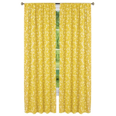 Collections Etc Floral Scrolling Vine Pattern Rod Pocket Top Window ...