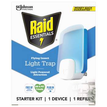 Raid Essentials Flying Insect Light Trap Starter Kit - 1 Device + 1 Refill