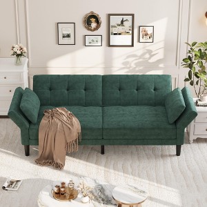 GustoWave 89" Convertible Futon Sofa, Modern Chenille Sleeper Couch with Adjustable Backrest & Armrest, Futon Couch for Living Room - 1 of 4