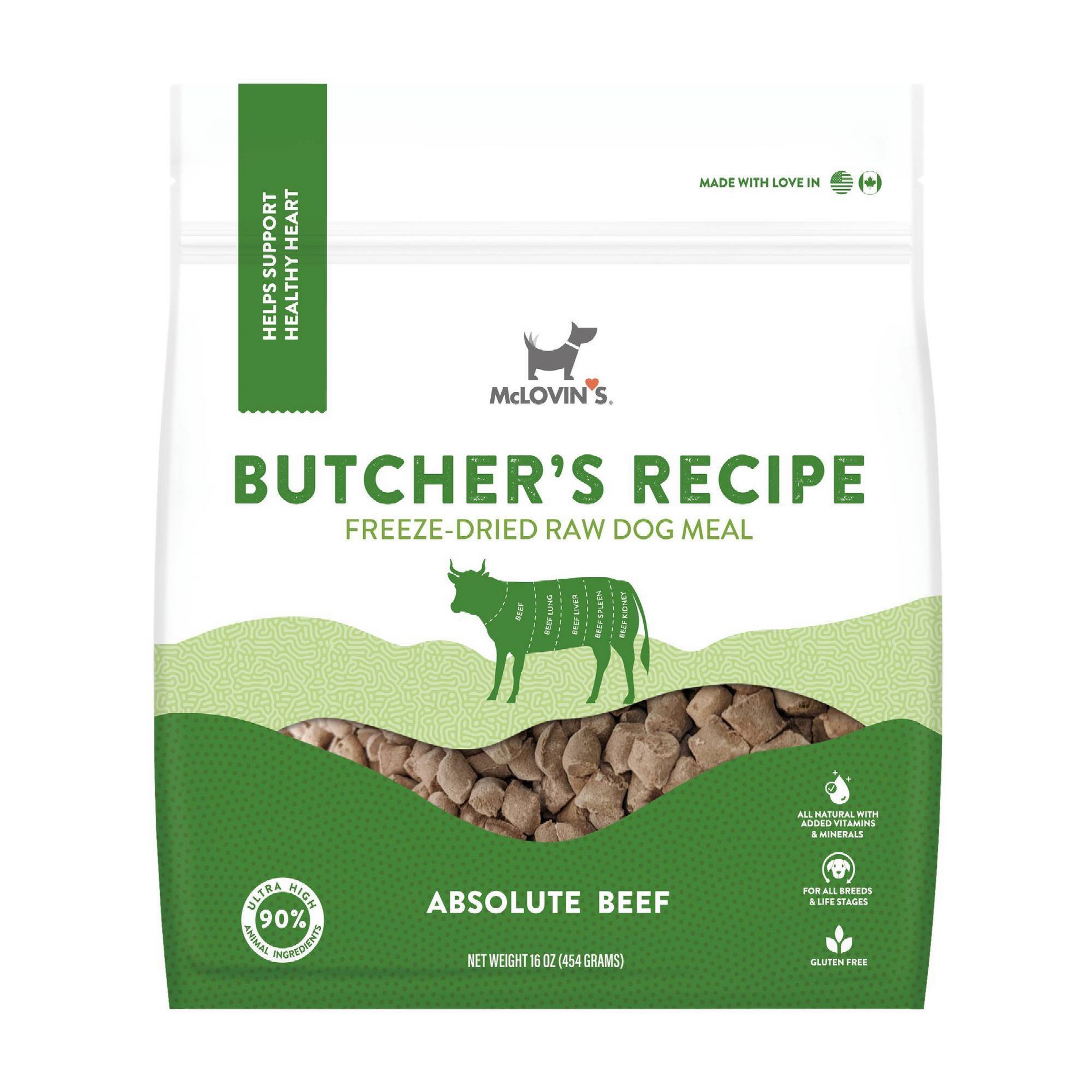 McLovin's Butcher's Recipe Beef Flavor Freeze Dried Dry Dog Food