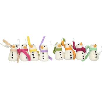 Cody Foster Christmas Merry And Bright Garland  -  One Garland 45.0 Inches -  Snowmen Winter  -  Cd1420  -  Wool  -  Off-White