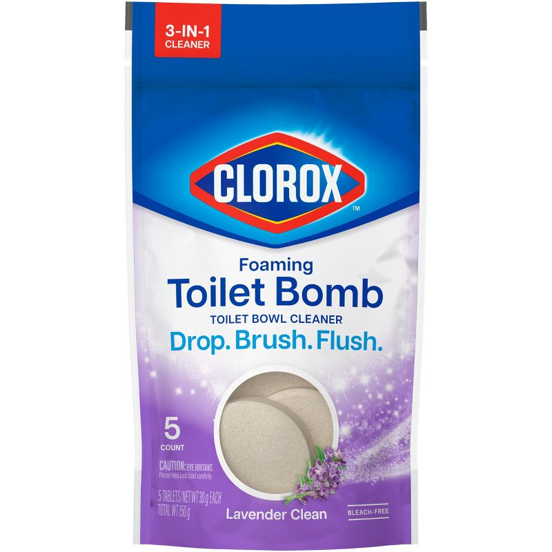 Clorox Lavender Clean Foaming Toilet Bomb Toilet Bowl Cleaner - 5ct, 3 of 17