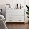 White  8 Drawer Dresser TV Stand Modern Wood Storage Chest with Metal Handles for Bedroom Living Room and Hallway Organizer White - 4 of 4