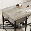 Dining Table Set for 4, Kitchen Table Set with Upholstered Benches, Dining Room Table with Storage Drawers & Wine Rack for Small Space - image 3 of 4