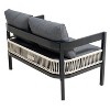 Sapphtopaz Outdoor Patio Furniture Set Steel Frame Loveseat Conversation Lounge Chairs with Cushions and Rectangular Table for Terrace, Garden - 2 of 4