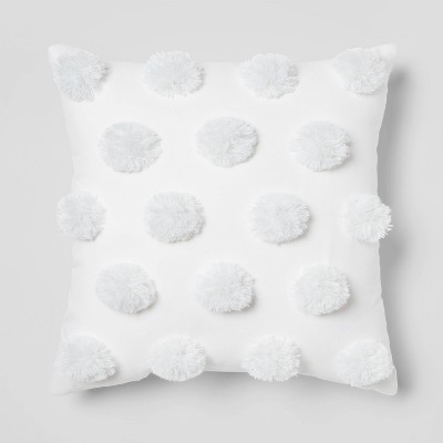 Threshold 5pc Full/Queen Clipped Stripe Poms Comforter Bedding Set White - Threshold™: Dobby Polyester, OEKO-TEX Certified — фото 7