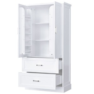 NicBex 64 Inch Tall Bathroom Storage Cabinet,Large Storage Cabinet with 2 Drawers and 2 Doors - 1 of 4