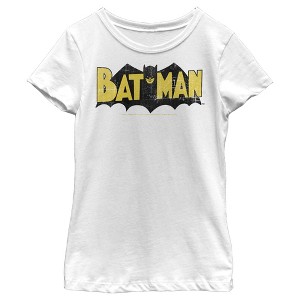 Girl's Batman Logo Vintage T-Shirt - 1 of 4