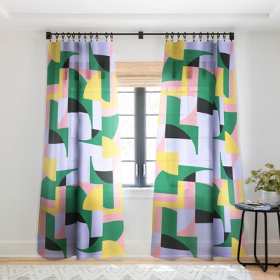 Ninola Design Bauhaus Shapes Spring Single Panelsheer Window Curtain ...