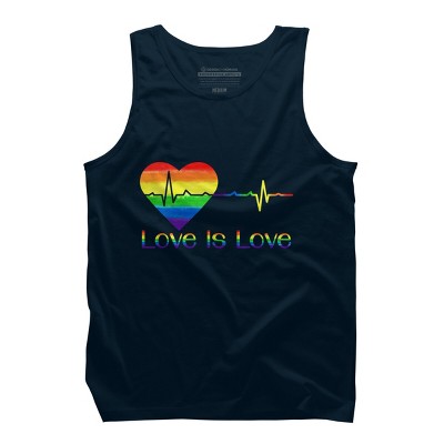 Adult Design By Humans Pride Love is Love Heartbeat By WinterJJ Tank Top