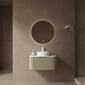 Wall Cabinet,Round Ceramic Basin Bathroom Storage Cabinet Without Faucet,Bathroom Wall-Mounted Cabinet With Drawer-Cuddlewood - 1 of 4