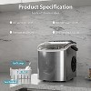 ZAFRO Ice Maker Countertop, Portable Stainless Steel Ice Machine with Self-Cleaning,26.5lbs/24H,9 Bullet Ice Cubes in 6 Mins,Ice Basket and Scoop - 2 of 4