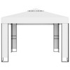vidaXL Gazebo with Double Roof 9.8'x9.8' White - 3 of 4