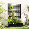 Outsunny Metal Planter Box with Trellis, Drain Holes - 3 of 4