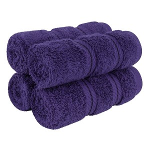 American Soft Linen 100% Cotton Turkish Luxury 4 Piece Washcloth Set, 13x13 inches Washcloth Hand Face Towels for Bathroom and Kitchen Washrags - 1 of 4