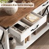 43" Console Table with Drawers & Open Shelf, Entryway Table£¬2-Tier Narrow Sofa Table for Entryway, Living Room, Corridor,White - 4 of 4