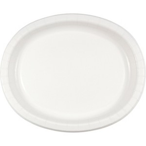 24ct White Oval Plates White - 1 of 2