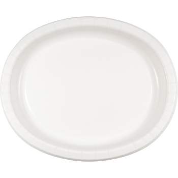 24ct White Oval Plates White