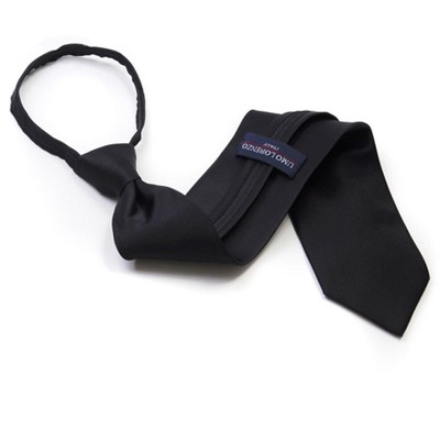 Men's Solid Color Pre-tied Zipper Necktie