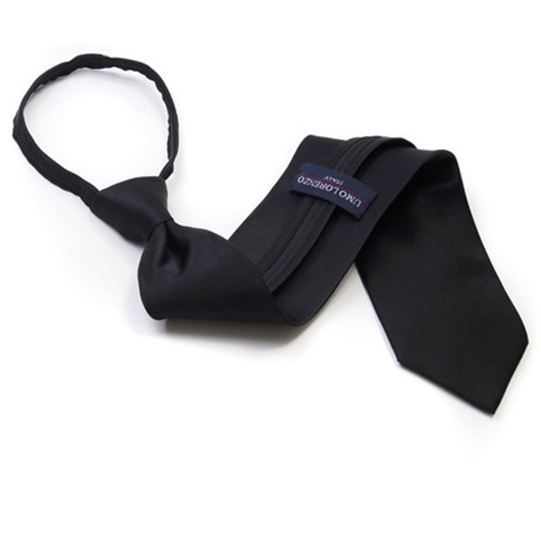 Black Zipper Tie - Pre-Tied - Satin - Adult Sized - Wholesale prices no  minimums