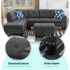 MOONMISS 97" Polyester Fabric Sectional Sofa with Lift-top Storage Ottoman, Tufted Design - 3 of 4