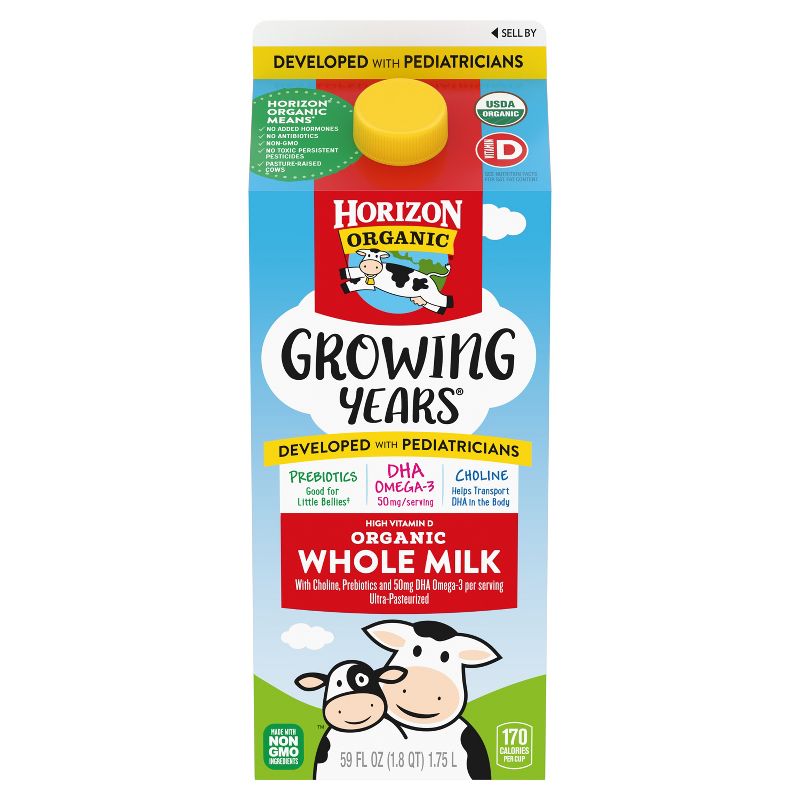 Horizon Organic Growing Years Whole DHA Omega-3 Milk - 59 fl oz, 3 of 14